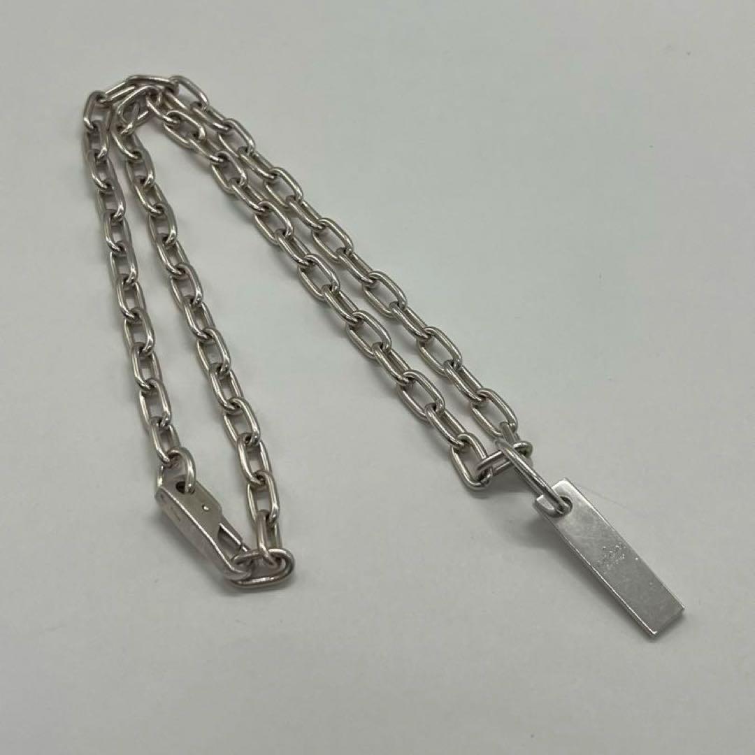 グッチ GUCCI バープレート オーバルリンクチェーン ネックレス SV925