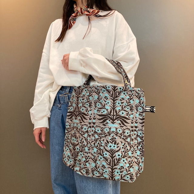 Bindu【ビンドゥ】ボタニカルフラワージャガード スモール リバーストートバッグ ( BBB-2121)