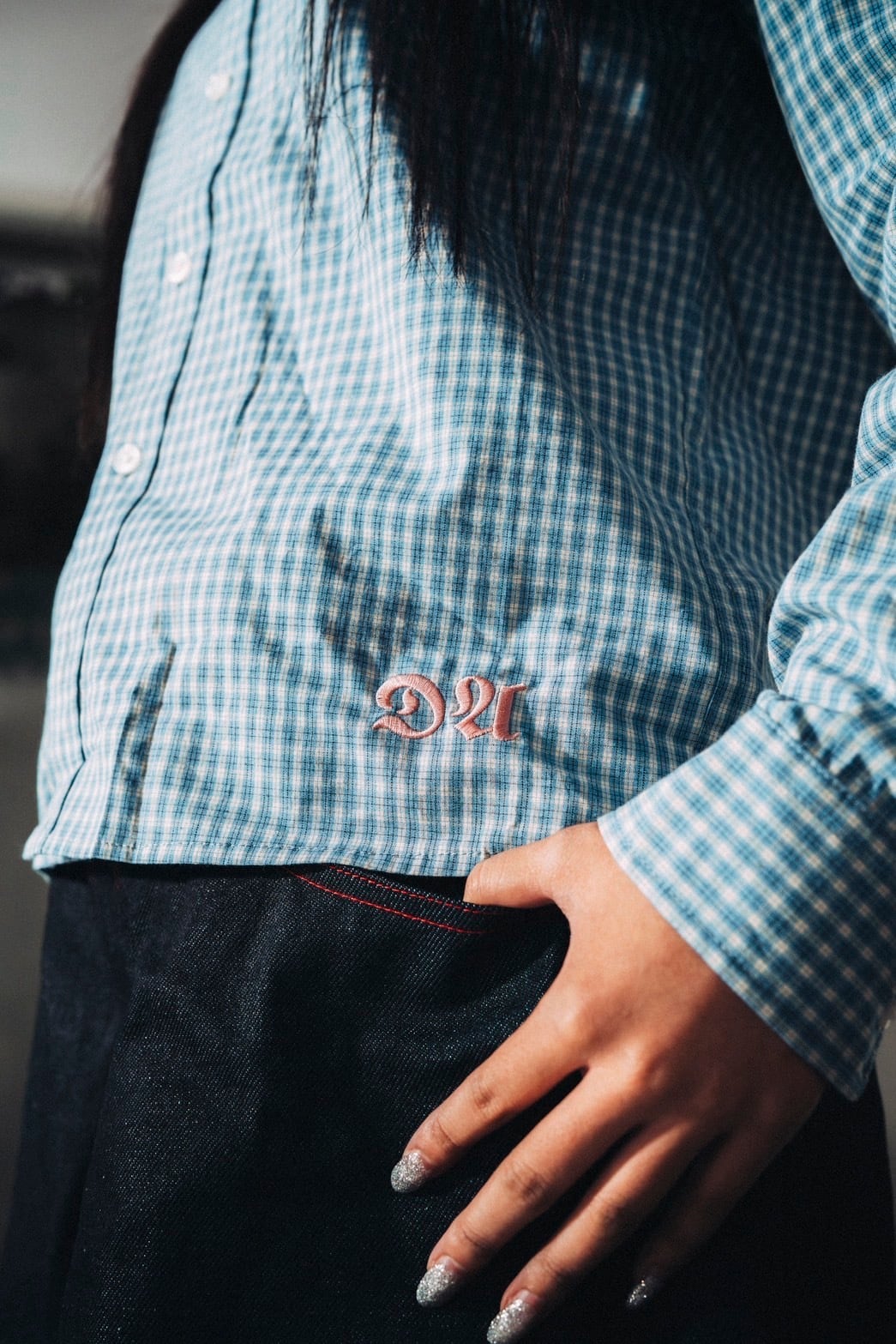 Deaile Logo Check Shirt ブルー M DA Logo Check Shirt | Deaile