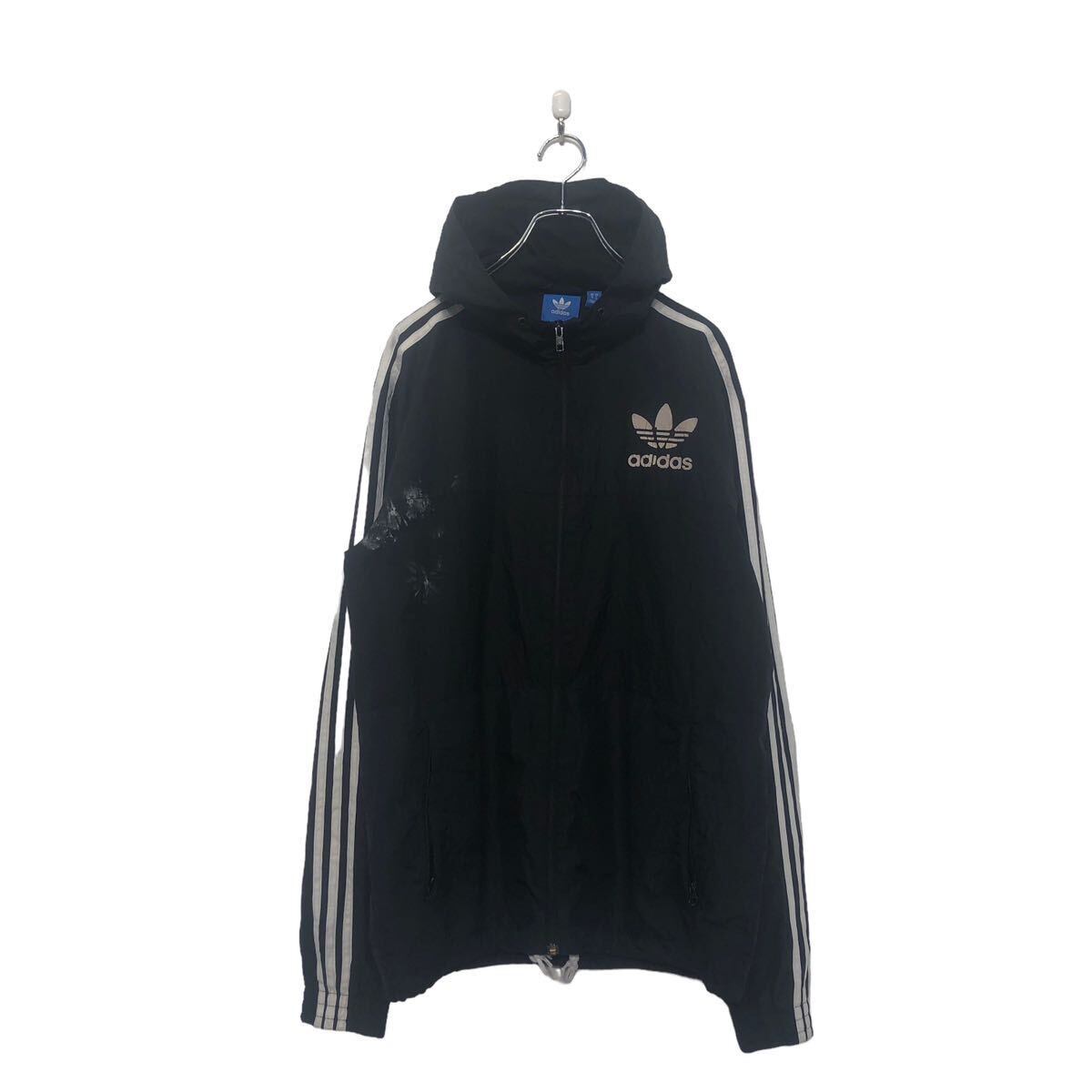 ナイロン ジャケット ジップパーカー adidas M アディダス ホワイト