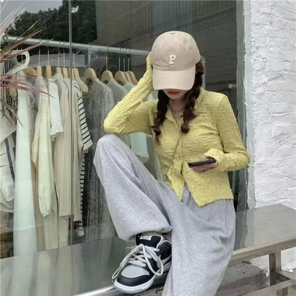 soft waffle long shirt