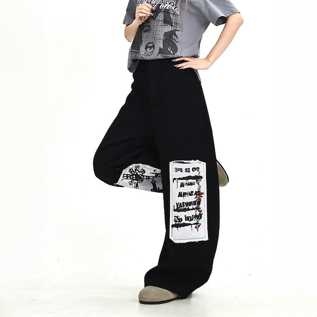 グラフィックパッチボリュームシルエットパンツ 1col R02432