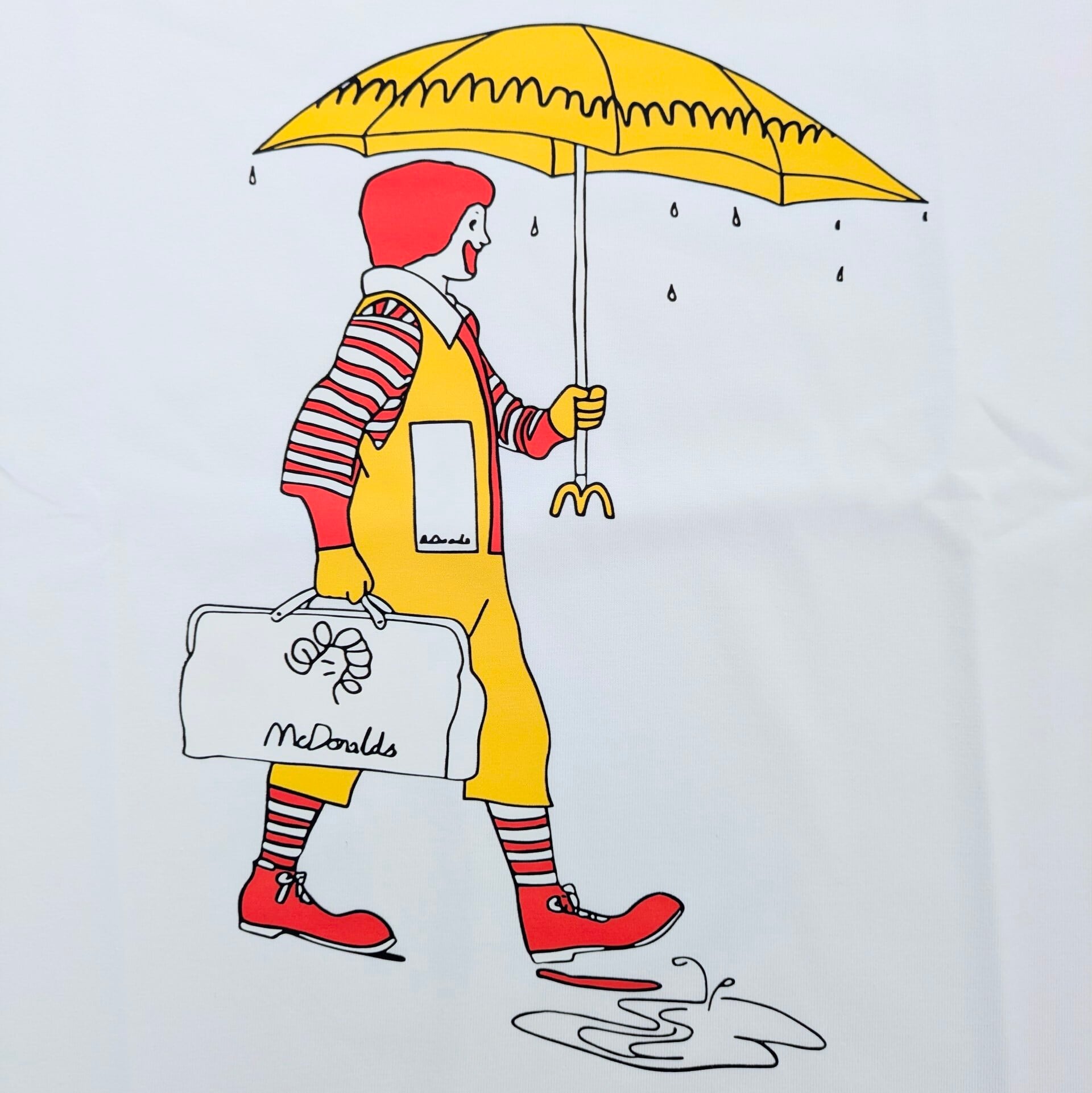 【 Ronald McDonald ( ロナルド・マクドナルド / ドナルド )】『 umbrella 』Tシャツ 〚アメリカン雑貨 アメトイ〛