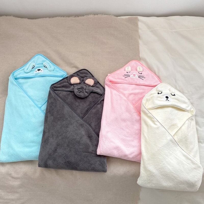 【BABY】アニマル柔らかいベビーポンチョ