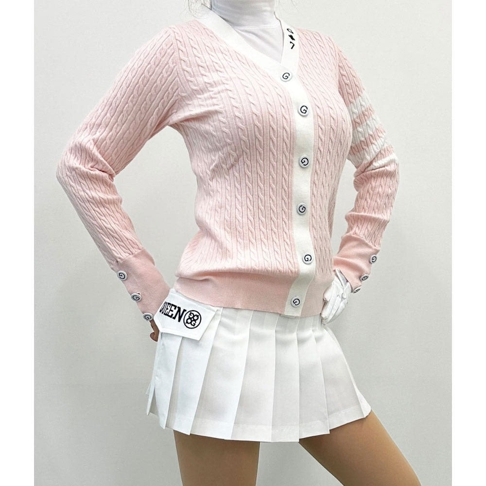 ケーブル編みバイカラーカーディガン | Festa Golf