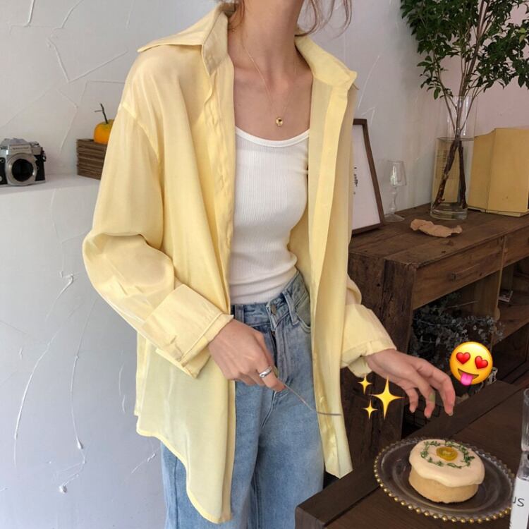 2020年春夏新作ジャケットラペル長袖ルーズワイルドシャツ薄手日焼け止めジャケット女子学生 1号婦人45145459380