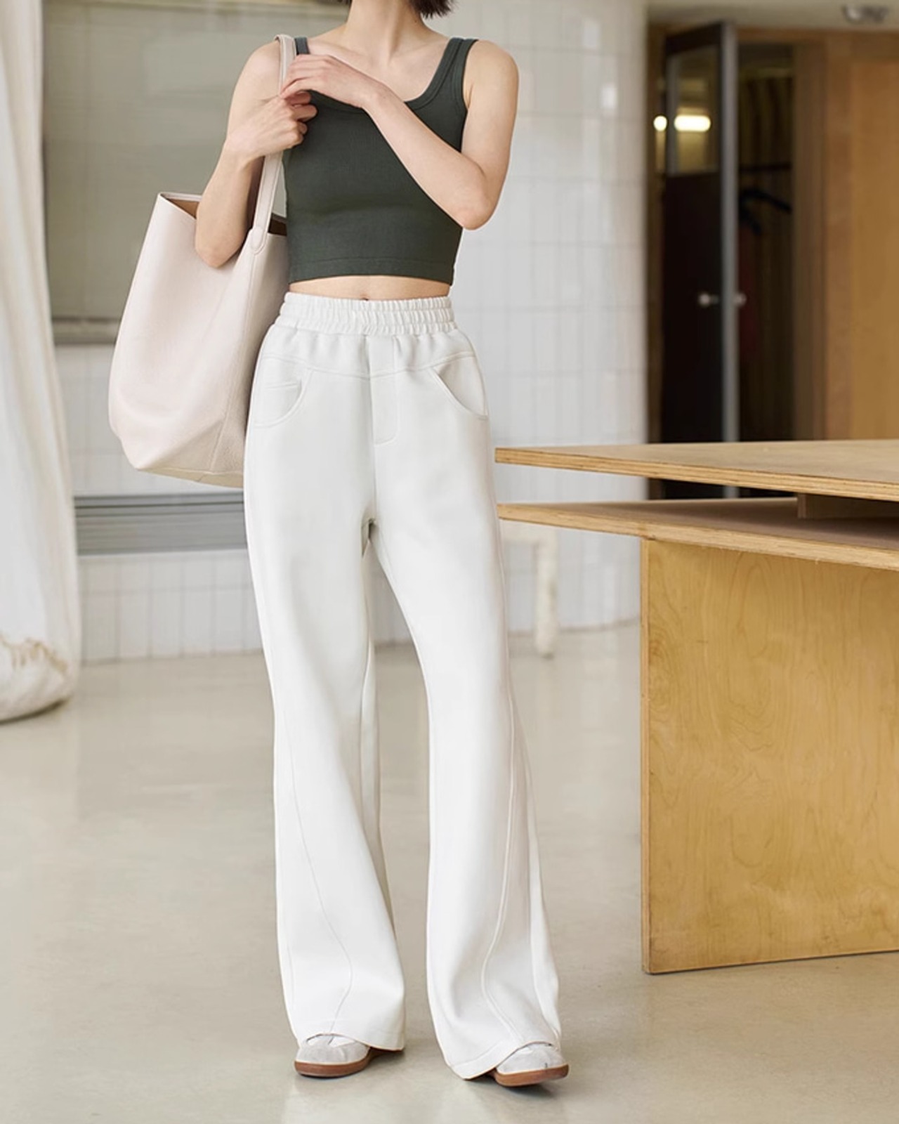 Sweat wide Pants　T20263