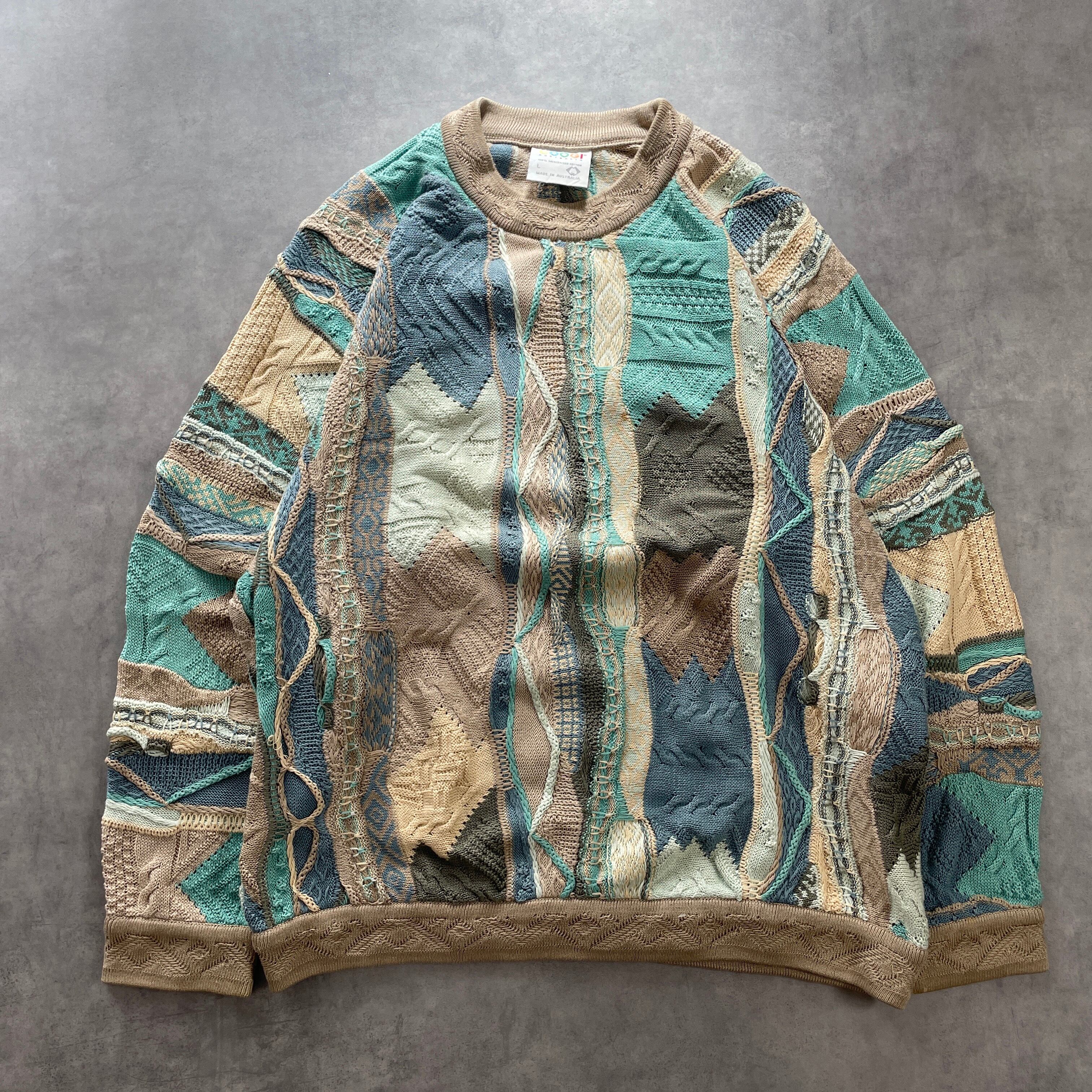 雰囲気抜群 COOGI 3D ニット オーストラリア製 マルチカラー クージー 立体