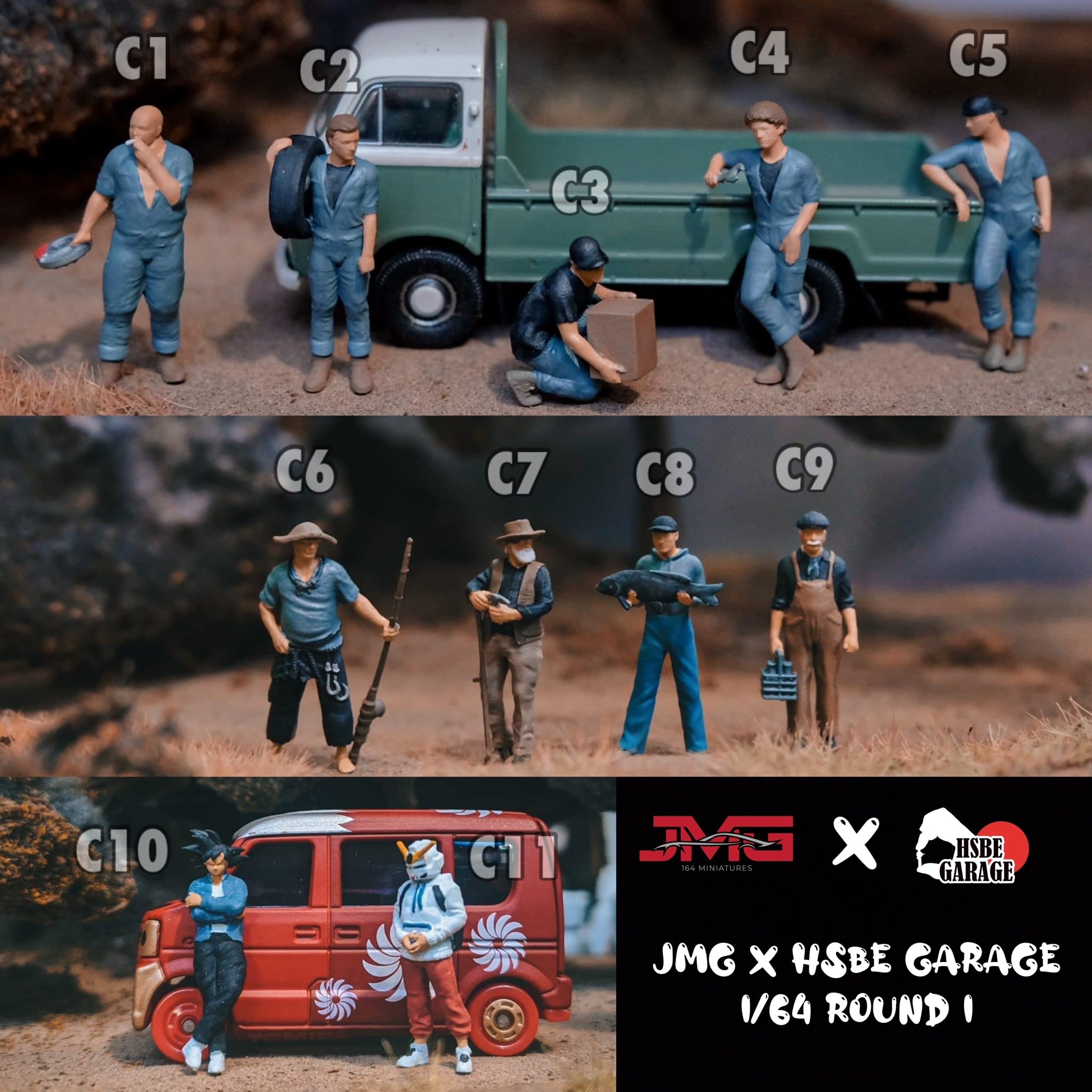 6月中旬発送予定」JMG x HABE GARAGE 1/64 フィギュア シリーズ1 6月中旬発送予定」JMG x HABE GARAGE 1/64 フィギュア シリーズ1