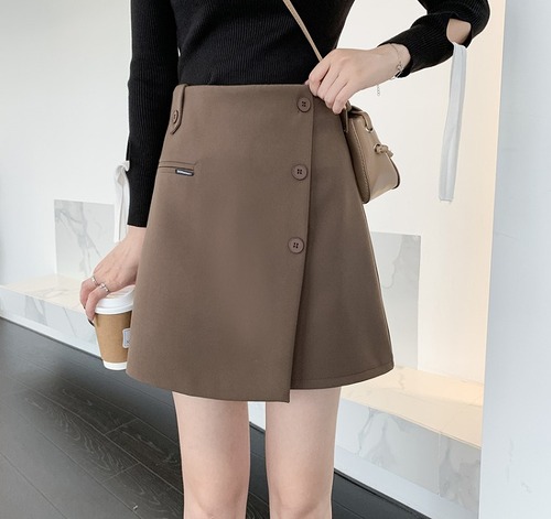 【大きいサイズXL-4XL】【秋冬新作】ファッションスカート♪ブラック/ブラウン2色展開◆#scimms-201687
