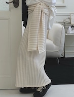 【新作5%OFF・3日間】Waist-Shawl knit Skirt_2colors
