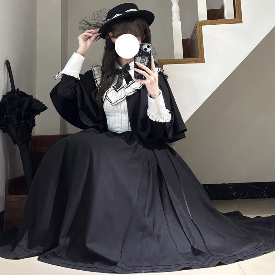 サブカル系 天使と悪魔 予約商品 ゴスロリ セットアップ ケープ ワンピース 修道女風 ドレス