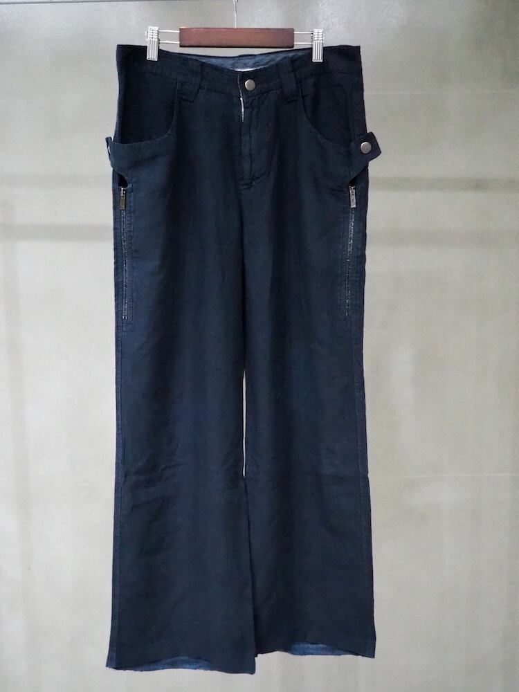 『ARMANI』/ アルマーニ ネイビー ブルー パンツ 46サイズ S 美品