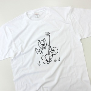 ゴルフ 柴犬 ガッツポーズ Tシャツ dog50 ゴルフ 上達 父の日 父の誕生日 プレゼント ギフト シバイヌ 犬 ゆるい イラスト