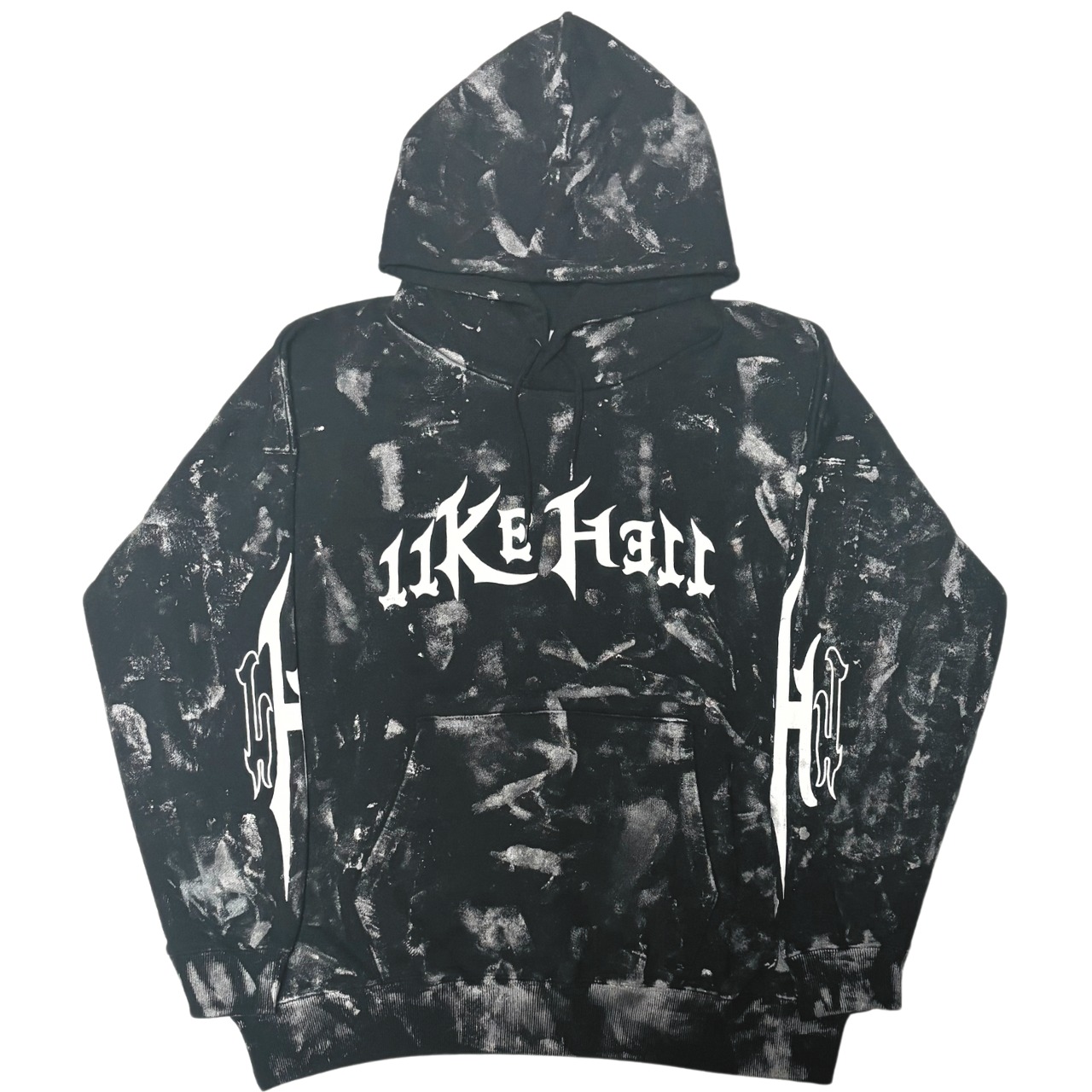 ELDOLADO silver paint hell pattern hoodie setup - 2