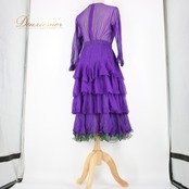 社交ダンス 衣装 スタンダード 上下セット ツーピース パーティ衣装 オールシーズン 紫 パープル系 U:NA ユーナ 黒 ブラック系 キラキラ パーティ用 衣装発表会 ダンスウェア コスチューム フォーマル ショー用 おしゃれ 大人用 プロ用 カジュアル ゴージャス エレガント クリエイティブ スタイリッシュ セクシー フェミニン チュニック キャバ ドレス 丈感長め トレンド アイテム