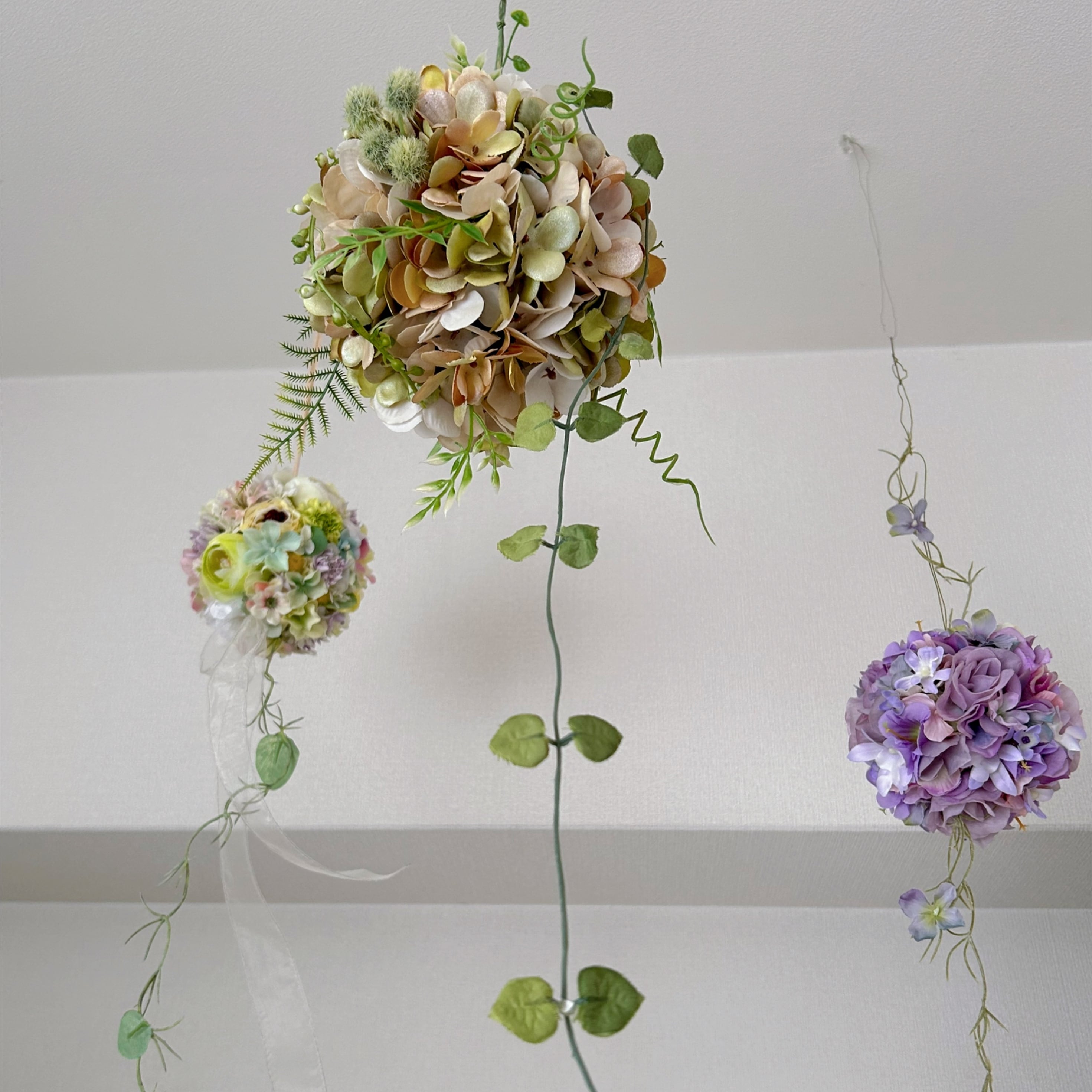 アンティークカラー紫陽花ボール/フライングボール/フラワー アンティークカラー紫陽花ボール/フライングボール/フラワー