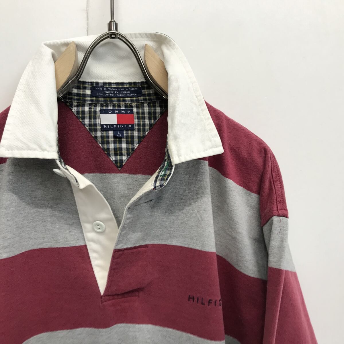 TOMMY HILFIGER トミーヒルフィガー 90年代 長袖 太ボーダー ラガー