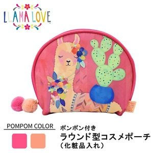 LLAMA LOVE ラマラブ ラウンド型コスメポーチ バッグ レディース メルヘン ファンシー (LF038)
