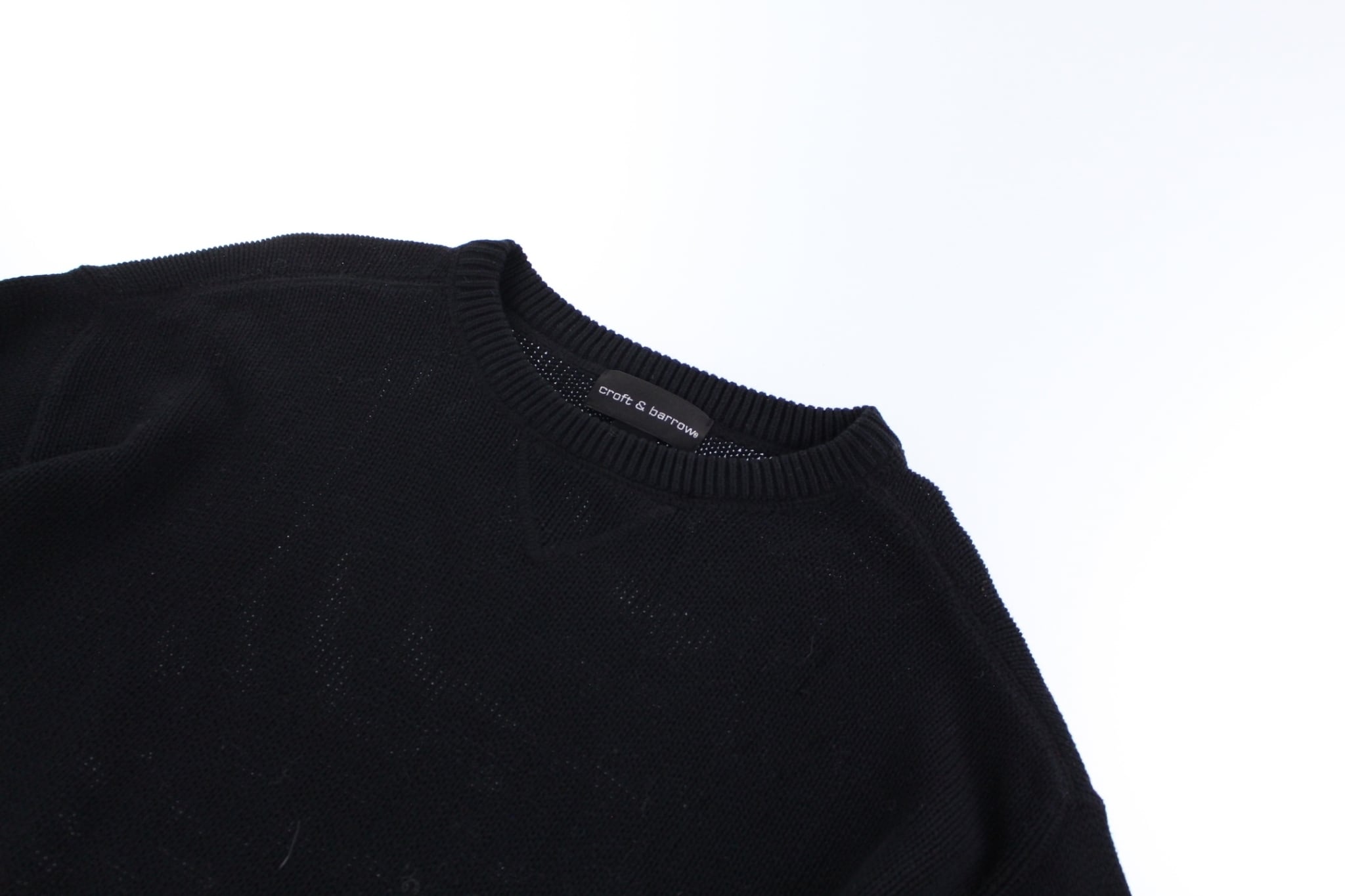 美品 Croft&Barrow 前V コットンニット チャコールグレー XL croft&barrow 前V コットンニットセーター【OT-7209】 | cv