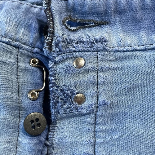 50-60s フェード フレンチワーク モールスキン ブルー パンツ W35 詳細写真11