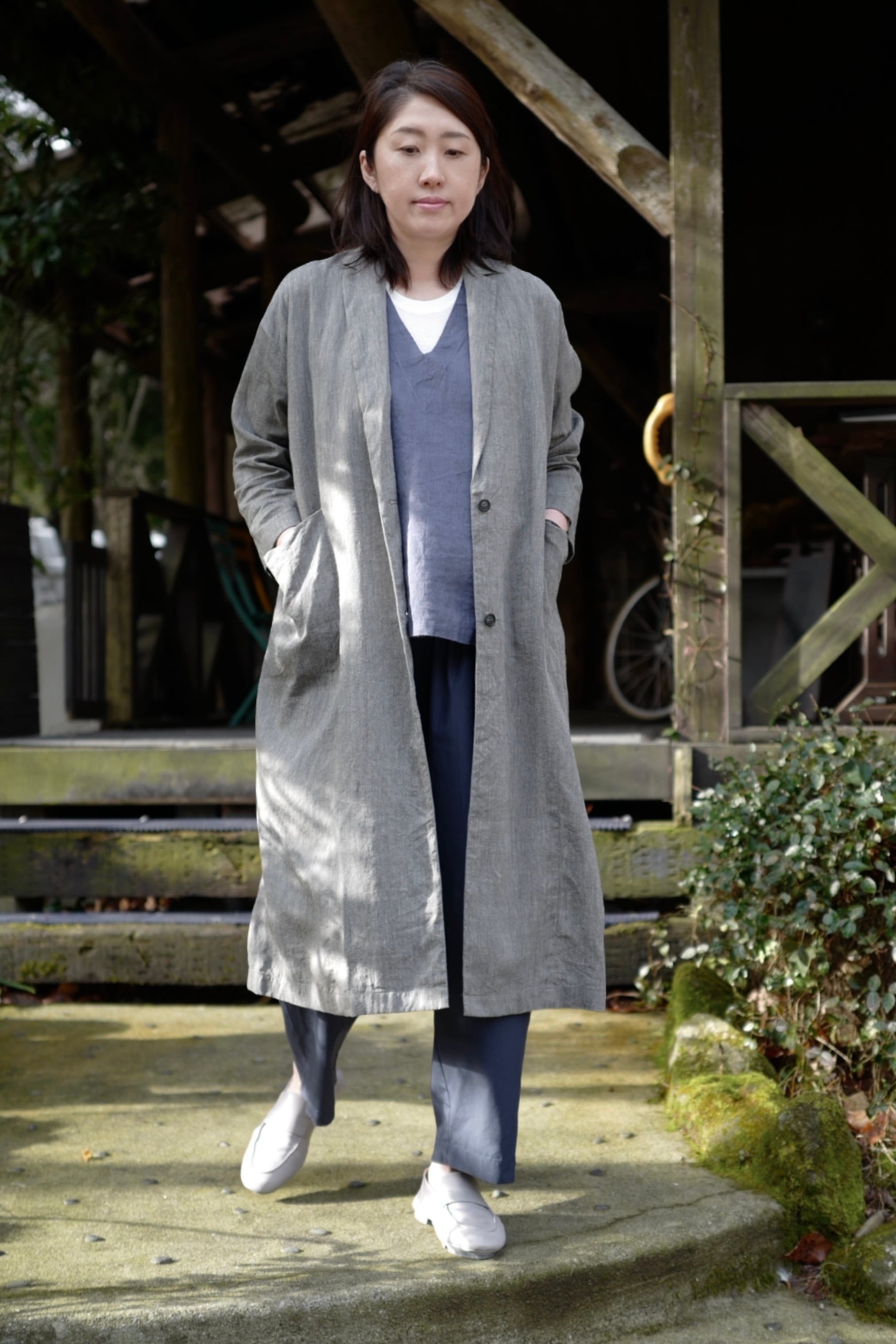 evam eva ｜linen washi long jacket | robin ASO