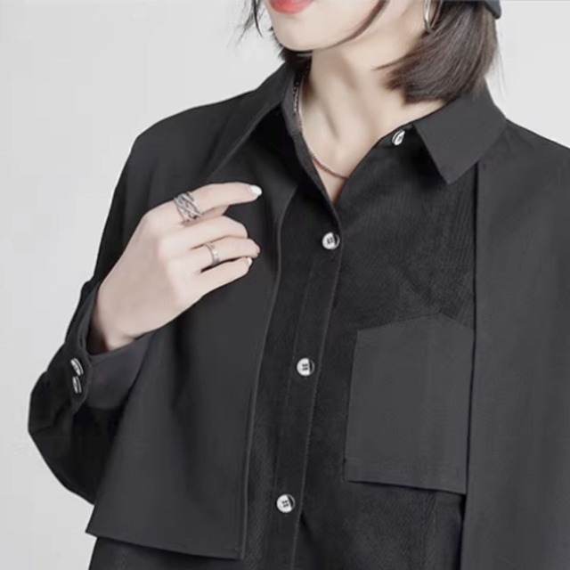 Asymmetry design long sleeve shirt C0107