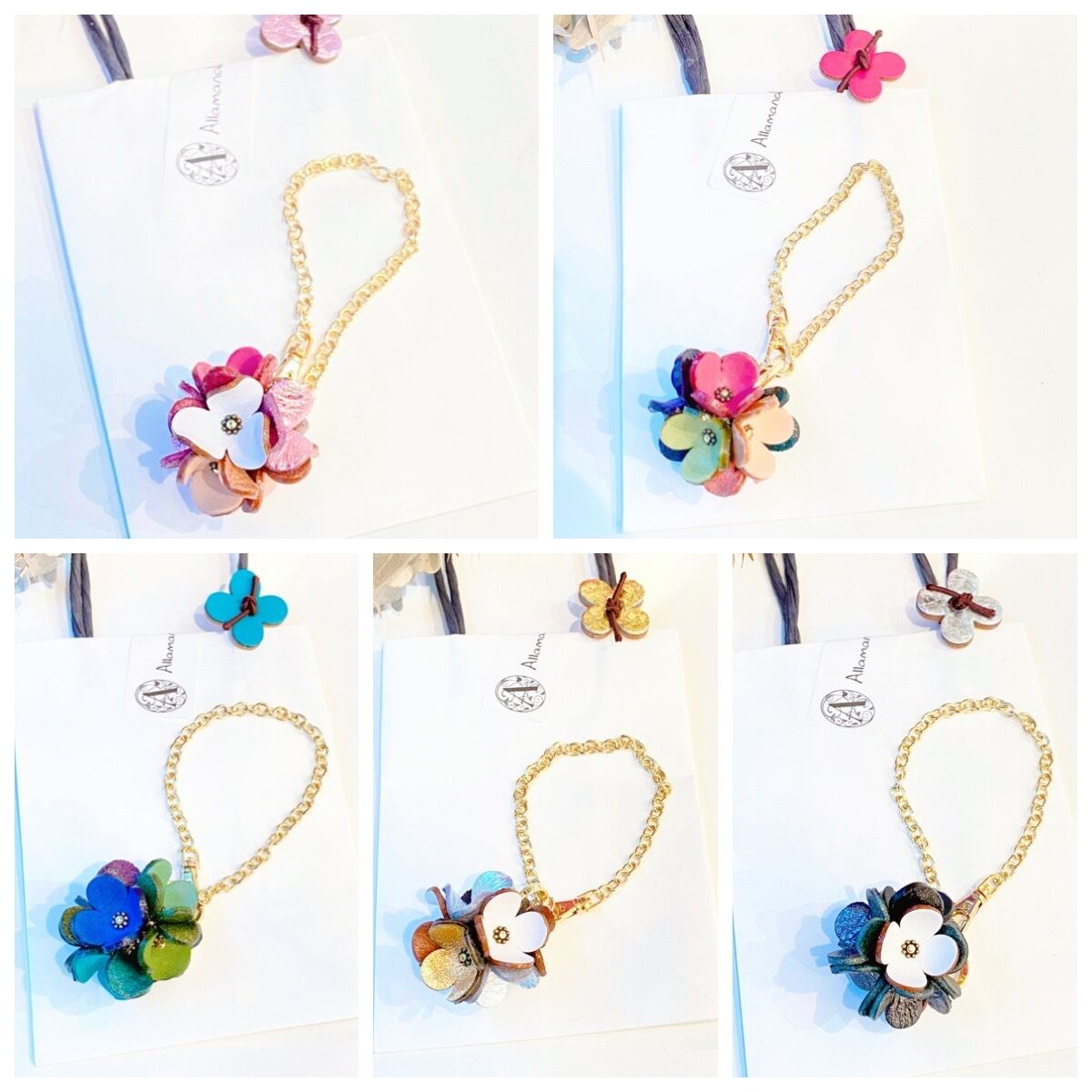 再入荷【お得な手作りキット3点セット】ビオラ花&クローバー花のバッグ