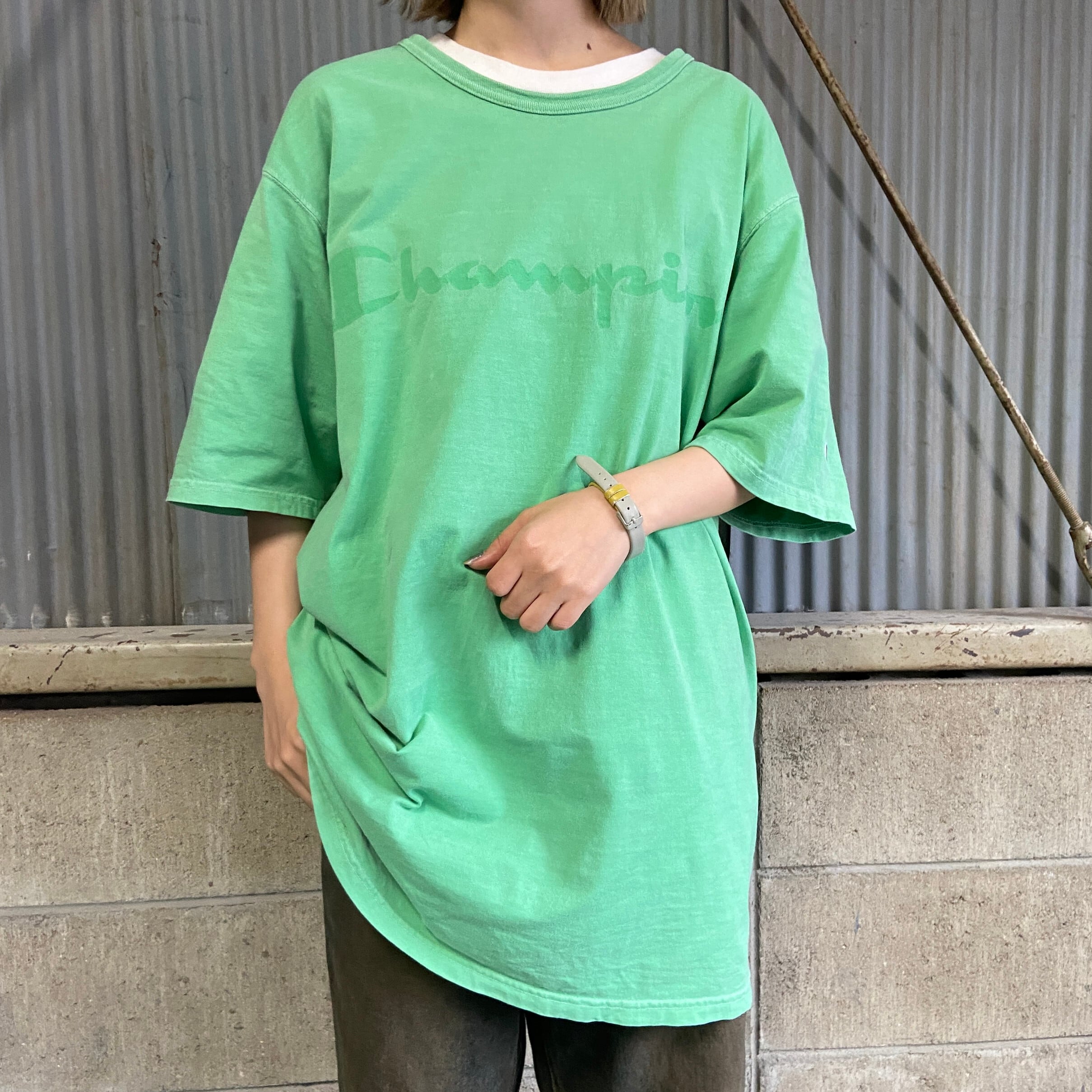 ビッグサイズ Champion チャンピオン フロントロゴ Tシャツ メンズ2XL