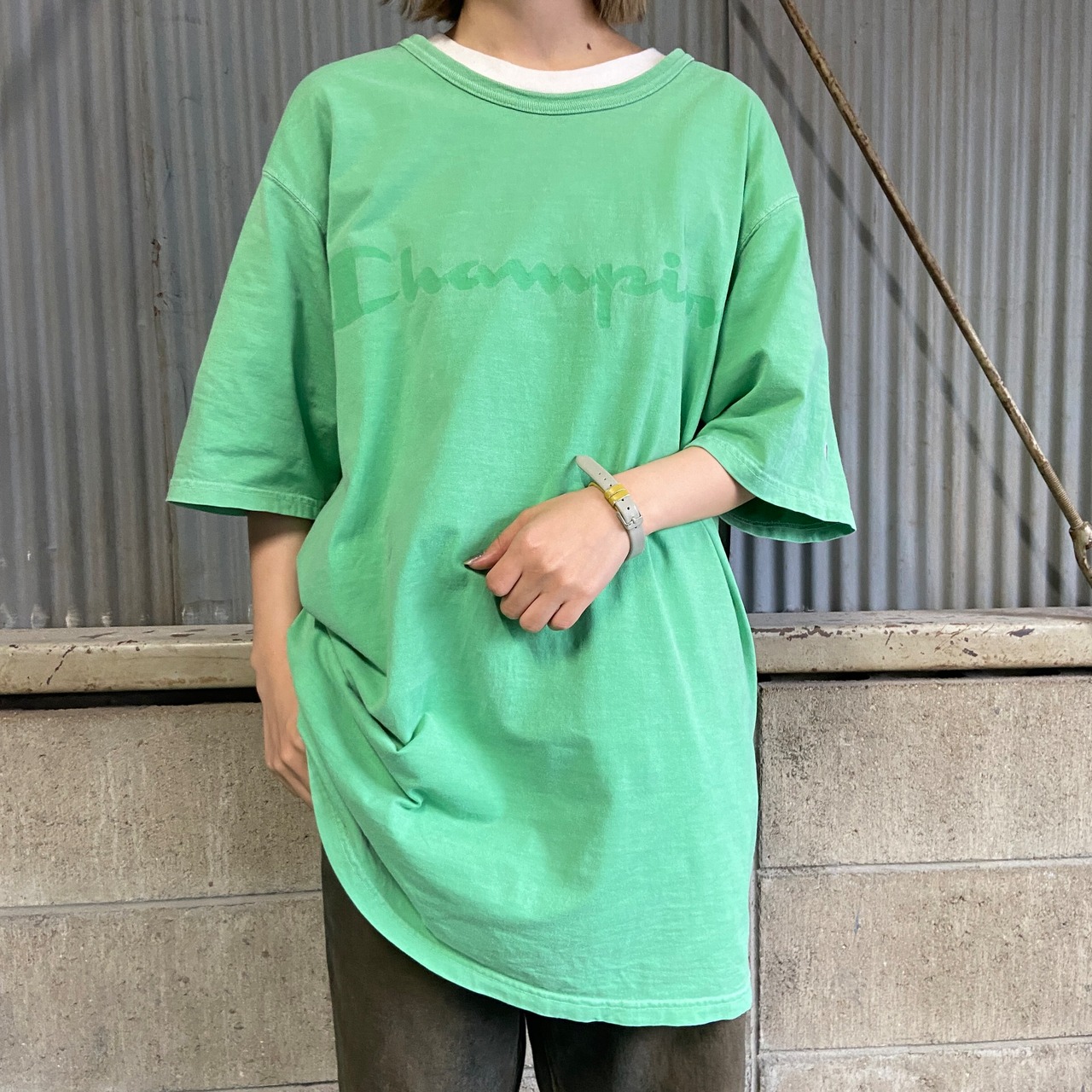 ビッグサイズ Champion チャンピオン フロントロゴ Tシャツ メンズ2XL 