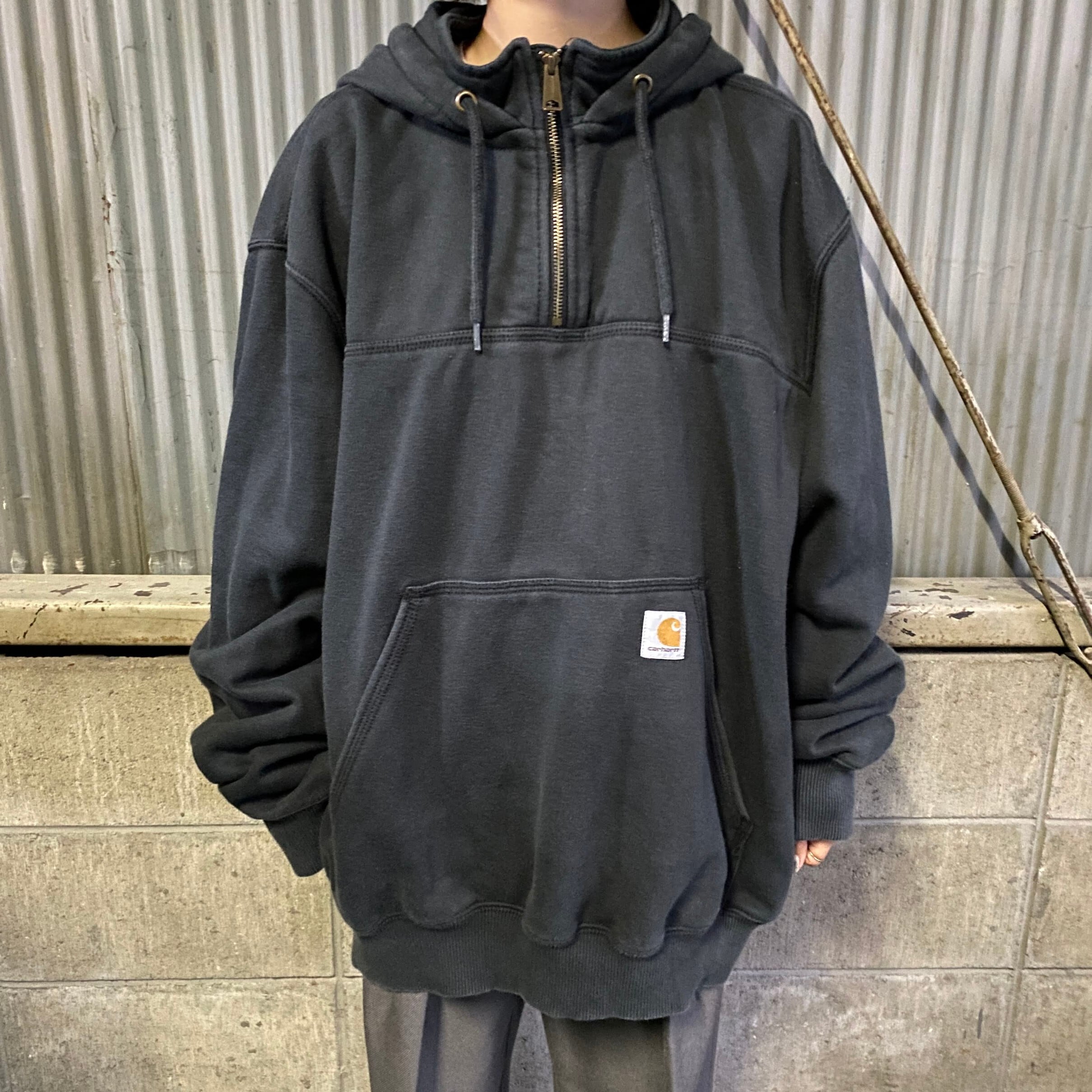 Carhartt カーハート ハーフジップ モックネック スウェットパーカー 