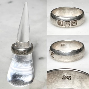 RALPH LAUREN silver logo band ring