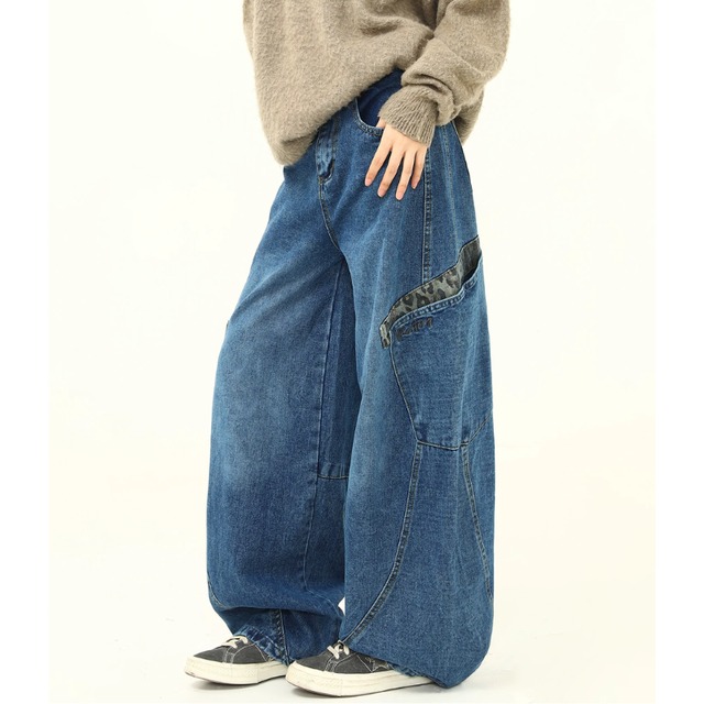leopard-point pocket denim　レオパードポイントポケットデニム　J2097