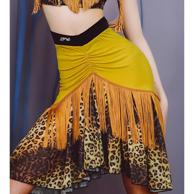 フリンジ×レオパード ラテンダンスセットアップ ds0241