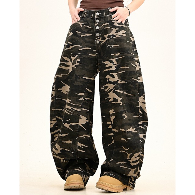 front button high waist wide leg denim　フロントボタンハイウエストワイドレッグデニム　J0661