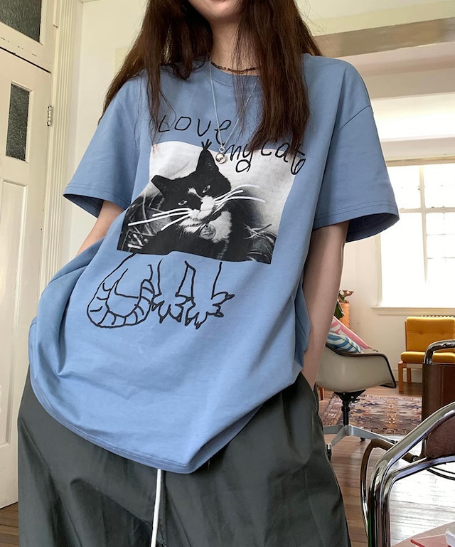 MONO CAT WALK ルーズTシャツ Q0011