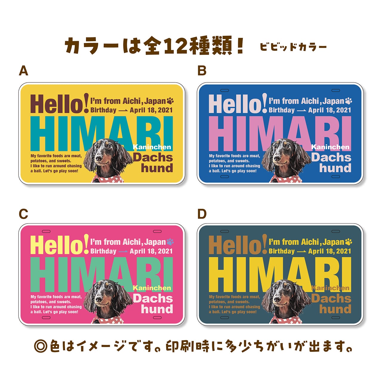 ワンちゃん名前プレート わんわんカートのネームプレート 【公式通販】
