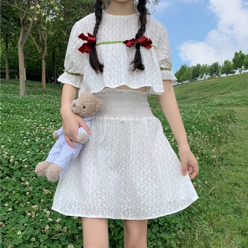 ✞ ラウンドネックレース刺繍ショートトップス ストレッチAラインスカート エラスティック 伸縮 スウィート ✞ゴスロリ SM ミリ 甘ロリ クラロリ 和ロリ エレガント 黒ロリ 姫ロリ 華ロリ BB-BB6510026