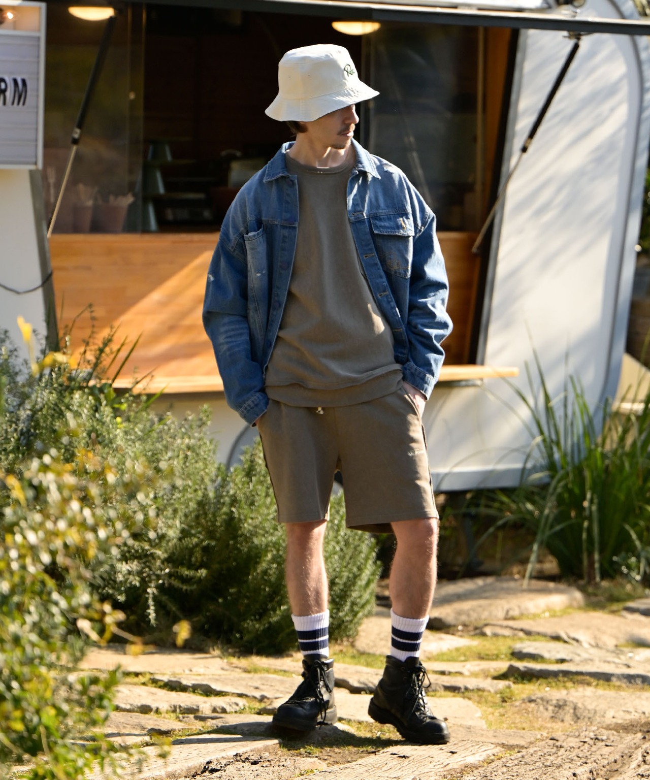 【#Re:room】VINTAGE WASHED PIGMENT SWEAT SHORTS［REP244］