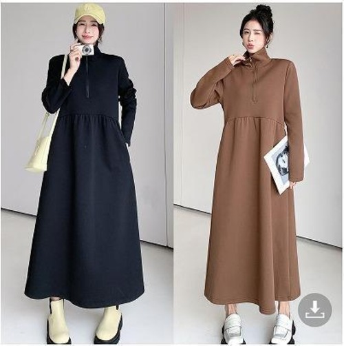 大きいサイズ レディース ロング　ワンピース　無地　春 秋冬 新品 長袖