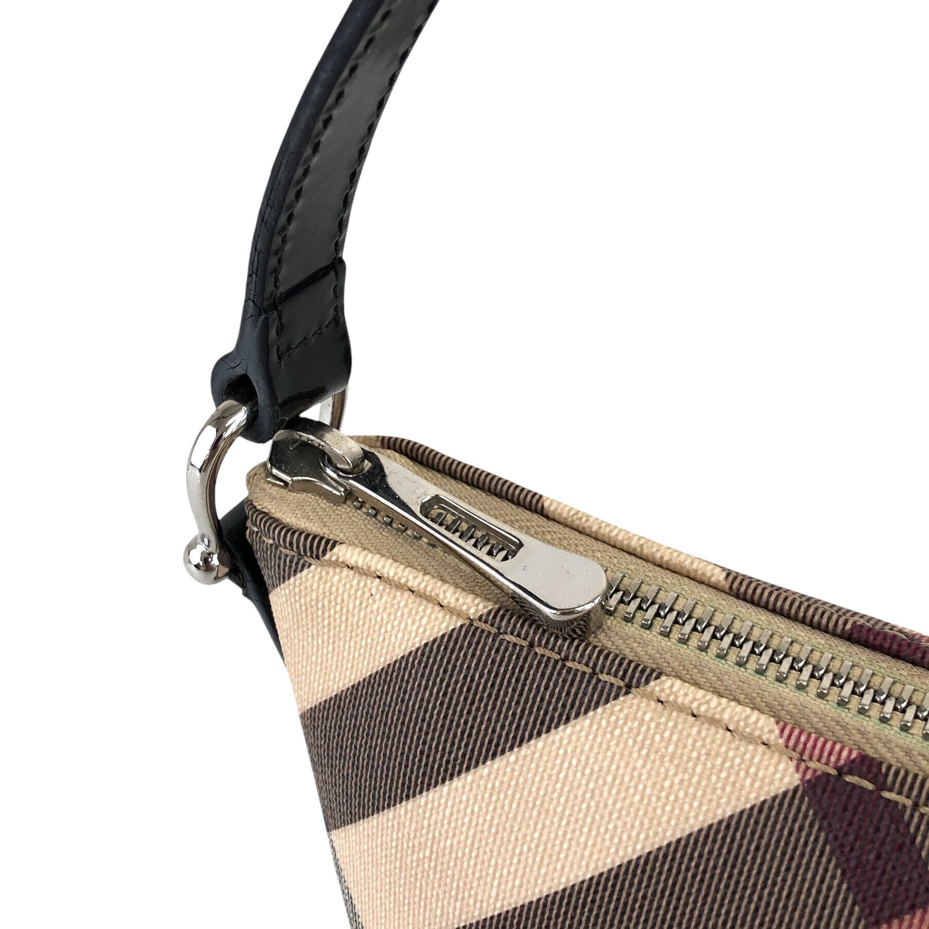 BURBERRY バーバリー メガチェック ハンドバッグ ベージュ PVC BURBERRY バーバリー メガチェック ハンドバッグ ベージュ PVC