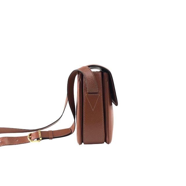 CELINE セリーヌ ショルダーバッグ ブラウン ターンロック ロゴ レザー vintage ヴィンテージ オールド hdtdu2