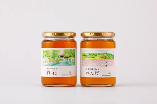 ギフト　日本のはちみつ２種セット（れんげ、百花）