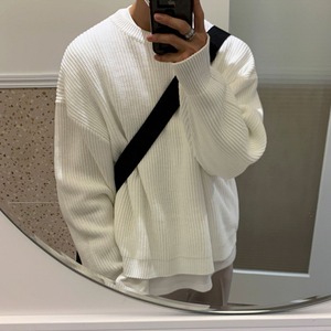 シンプルラウンドネックニット　MT0080386