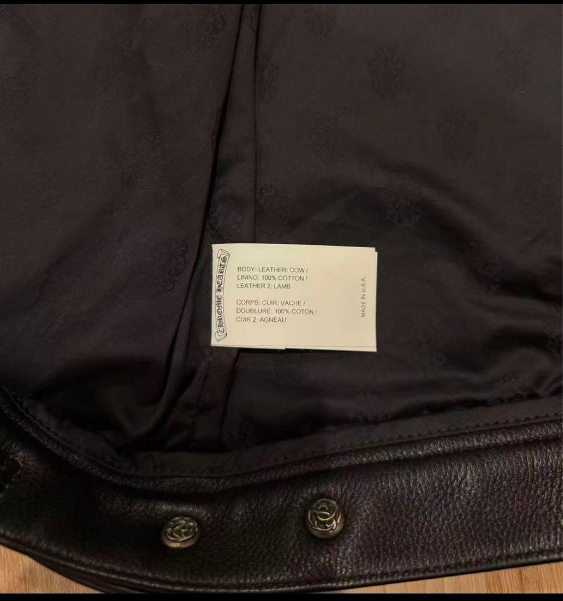 CHROME HEARTS クロムハーツ Floral Cross Calf Leather Jacket