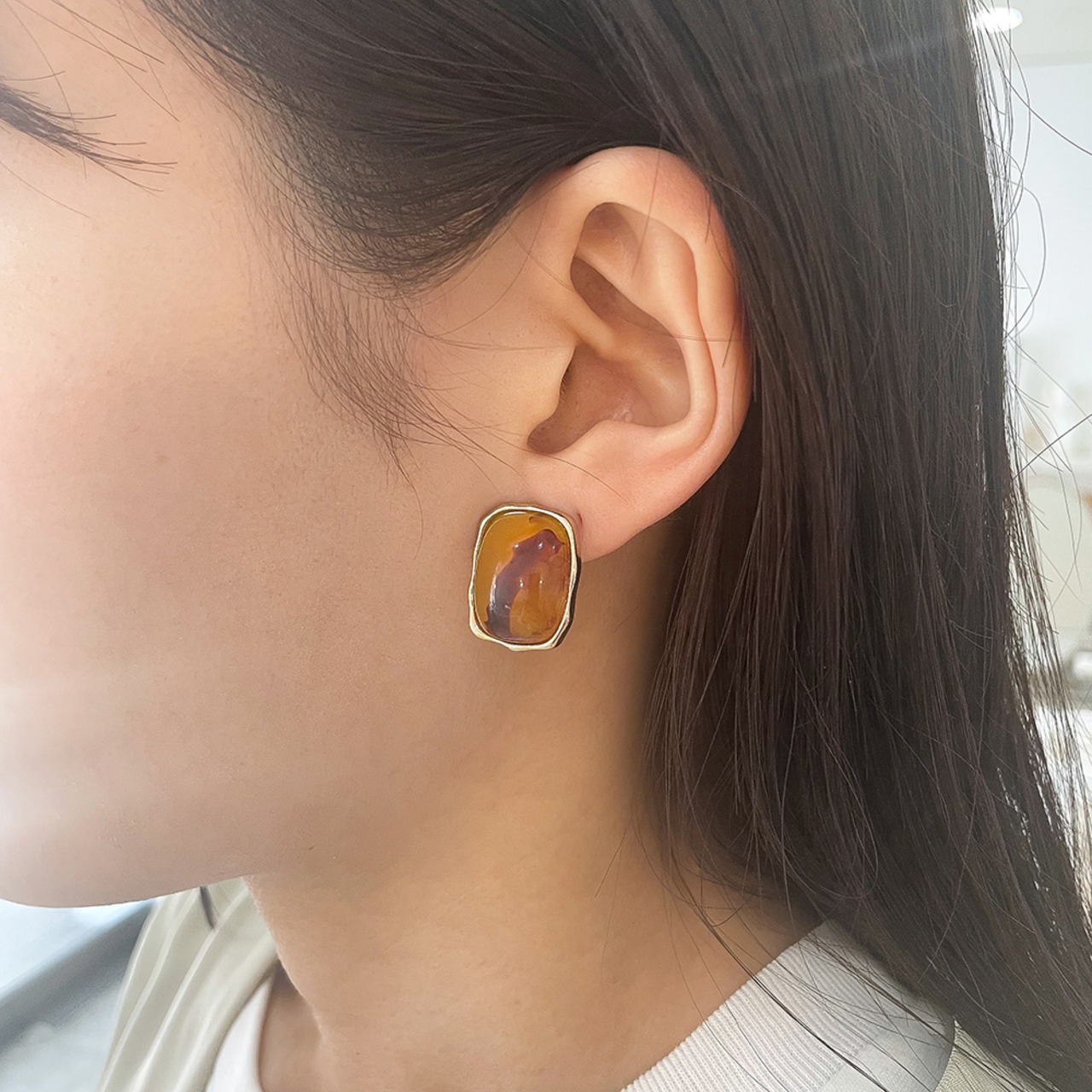 \期間限定1000円ポッキリ/【ネコポス便】イヤリング スクエアマーブルイヤリング 合金 女性 大人 アクセ アクセサリー 1105