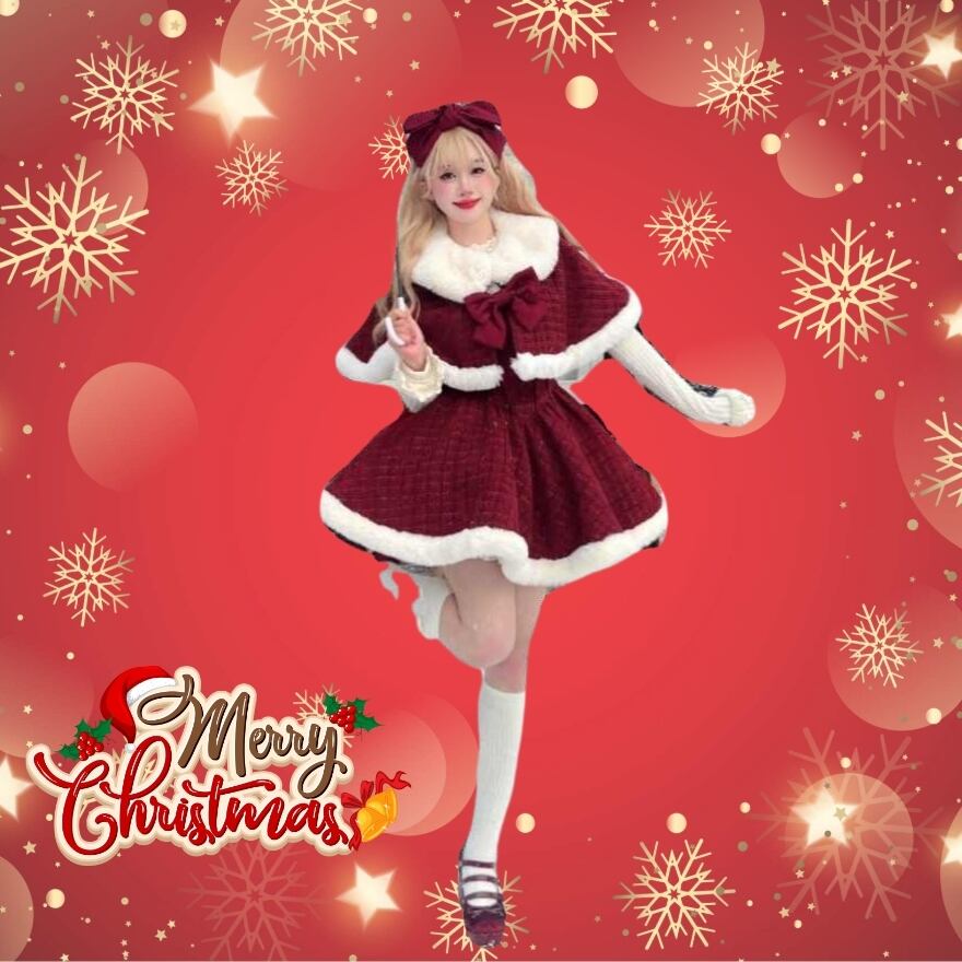 サブカル 服 地雷系 通販ファッション サンタレディ クリスマスコーデ スリーピース イベント コンカフェ ロマンティック lolita