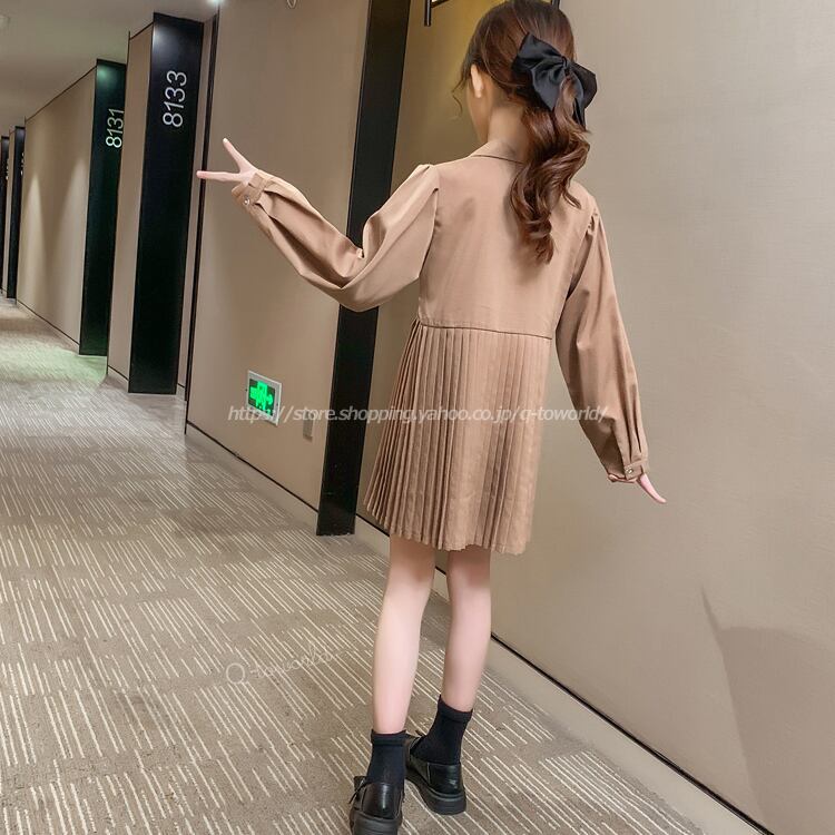 110 170 女の子 ワンピース フォーマル 長袖 スーツ 長袖 韓国版 子供服 キッズ ジュニア 韓国子供服 女の子 Q Toworld キュートワールド 子供服