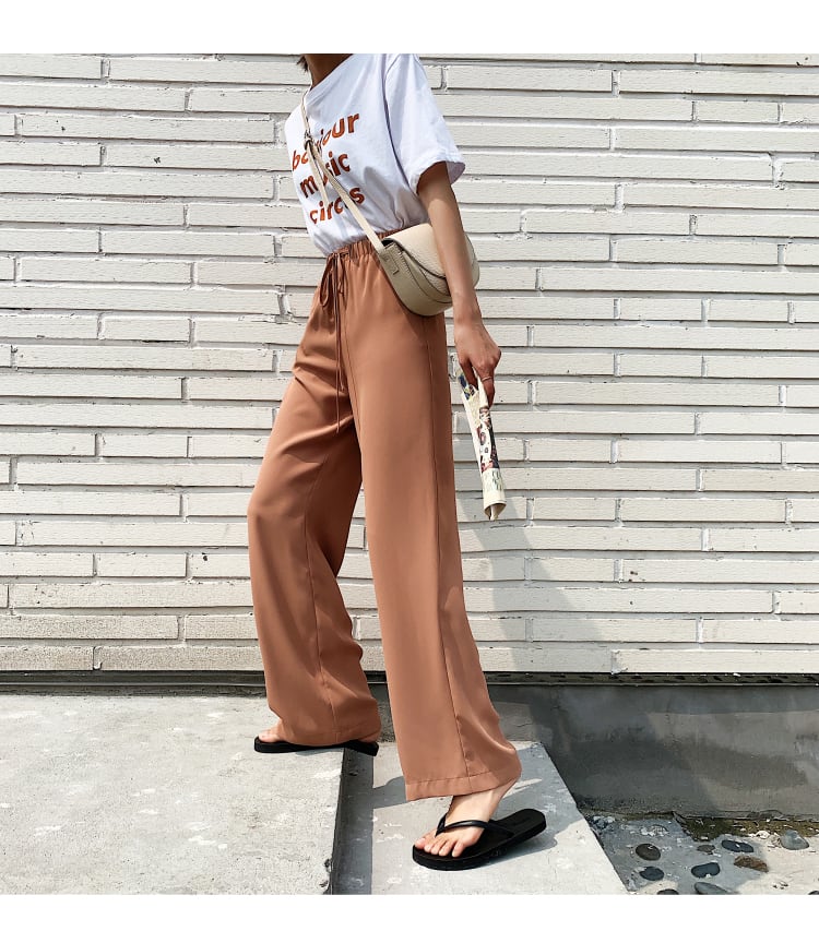 Z-20271 ワイドパンツ ボトムス ロングパンツ ドレープ とろみ