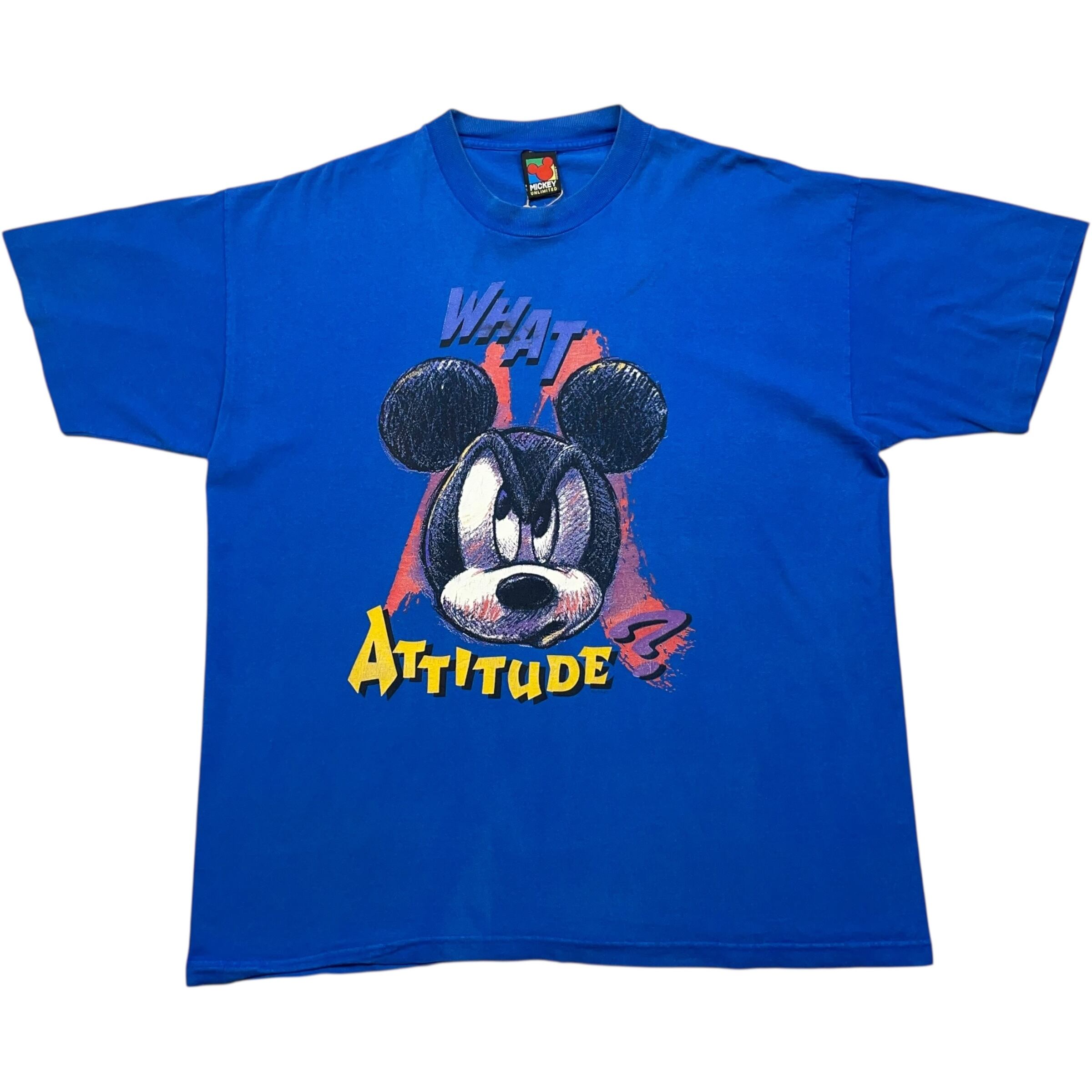 《XXL》 MICKEY UNLIMITED Disney ディズニー Tシャツ ミッキーマウス プリント ブルー USA製 90年代 vintage no.7655